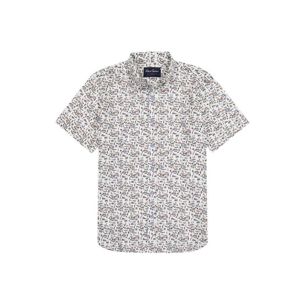 Robert Graham Beach Bound SS Tailored Fit Linen Blend Button Up L, XL